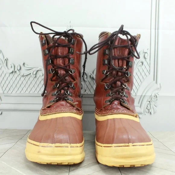 *Sorel Kaufman Brown Leather Wool Insulated Winter Duck Boots 13 Inch - Picture 4 of 9